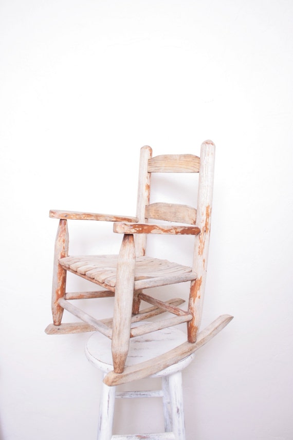 SALE REDUCED Antique Children 39 S Wooden Rocking By Thejunkhaus