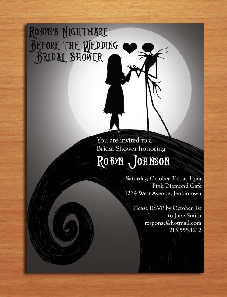 Nightmare Before Christmas Bridal Shower Customized