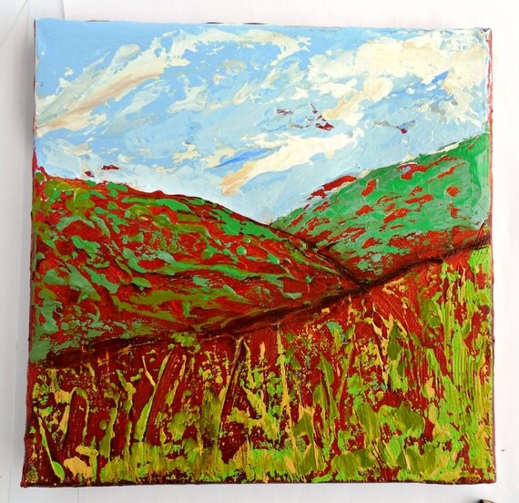 diy acrylic impasto Original Landscape, Items SemiAbstract,Impasto Painting, Expressive, Palette Knife similar to