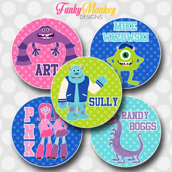 INSTANT DOWNLOAD ~Disney Monster University Inspired~ 4x6 Digital 1" Inch Bottle Cap Image/Digital Collage sheet Il_570xn