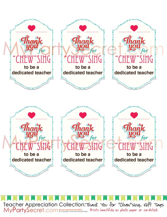 instant download... DIY Printable Teacher Appreciation