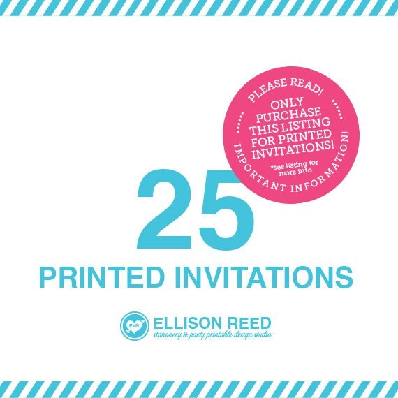 25 professional printed invitation or photo cards with white envelops by Ellison Reed Il_570xn