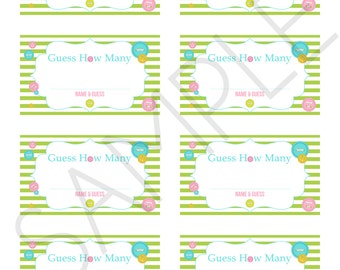 Guess How Many Printable Baby Shower Game by LemonberryMoon