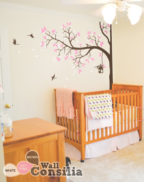 Tree Wall Decal Nursery Wall Decor White Tree by WallConsilia