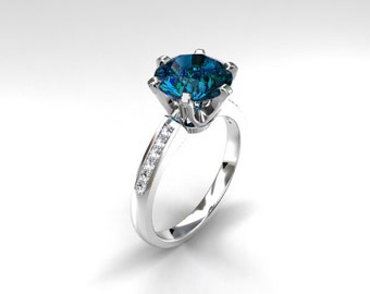 wedding ring blue topaz and diamonds