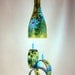 Wind Chime, "Turquoise Daisy" , made from recycled wine bottle - fashioned into a Wine-Chime!