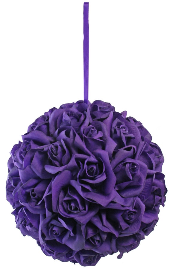 Garden Rose Kissing Ball Purple 10 Inch Pomander Extra