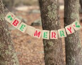 Be Merry Christmas Holiday Burlap Banner Il_170x135