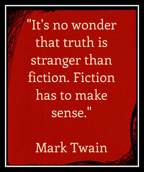 Items similar to Fridge Magnet Mark Twain quote Truth is stranger than ...