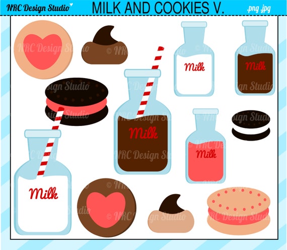 Valentine Clip Art Clipart - Milk and Cookies Party Clip Art - Digital Valentine Clip Art Il_570xn