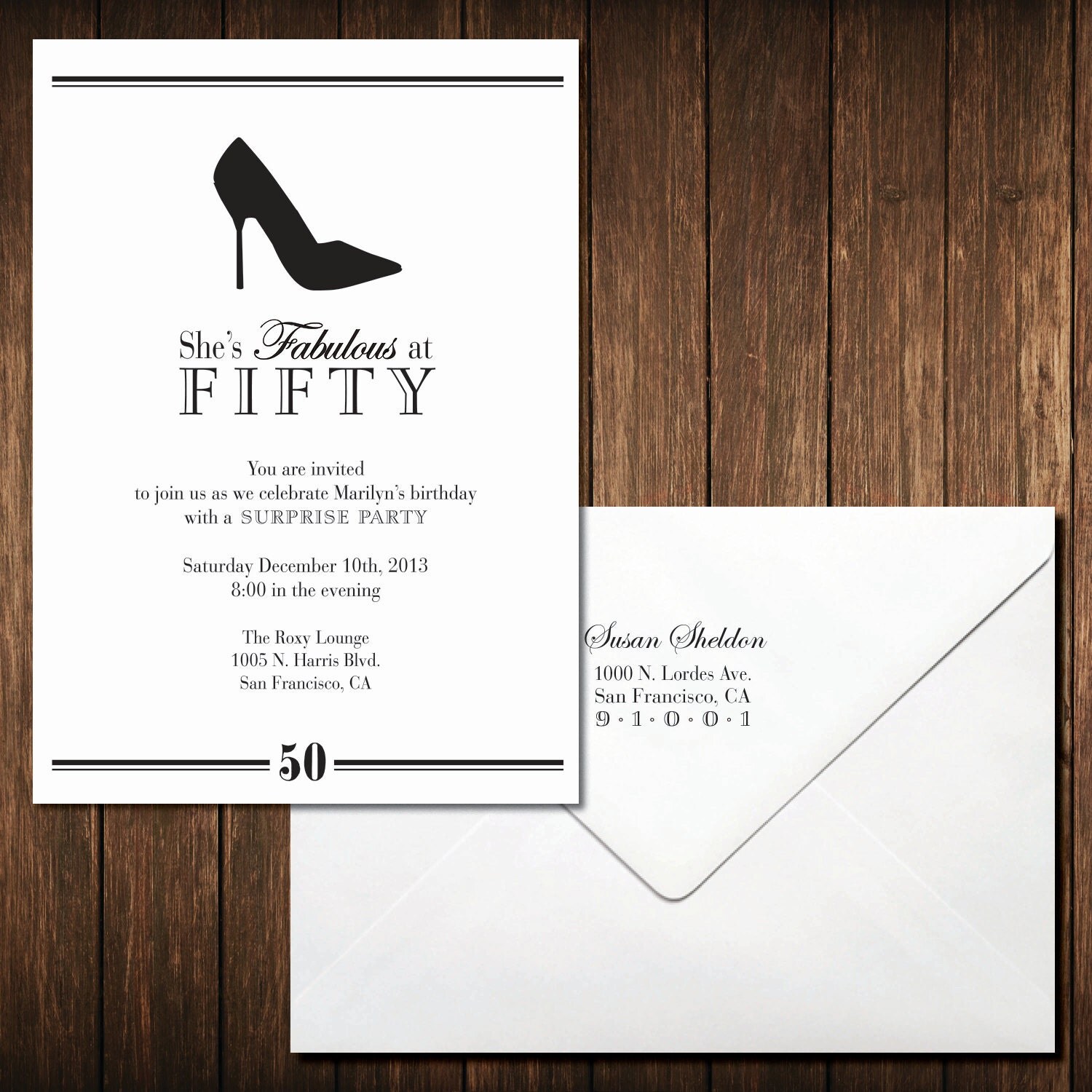 High Heel Stiletto Birthday Party Invitations Set of 20