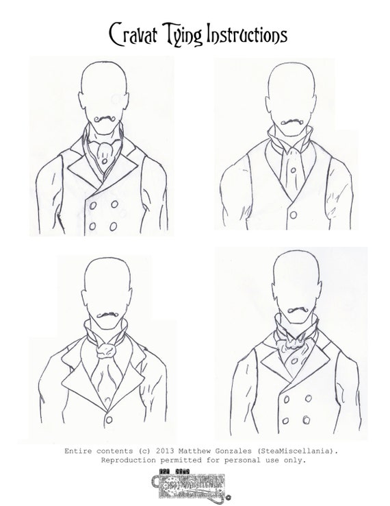 Instructions: How to Tie a Cravat 4 Knots by SteamDrivenTailoring