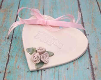 Ring Bearer Plate, Porcelain Wedding Ring Plate, Ring Bearer Pillow, Wedding Decor, Anniversary Gift, Wedding Gift, Personalized Wedding