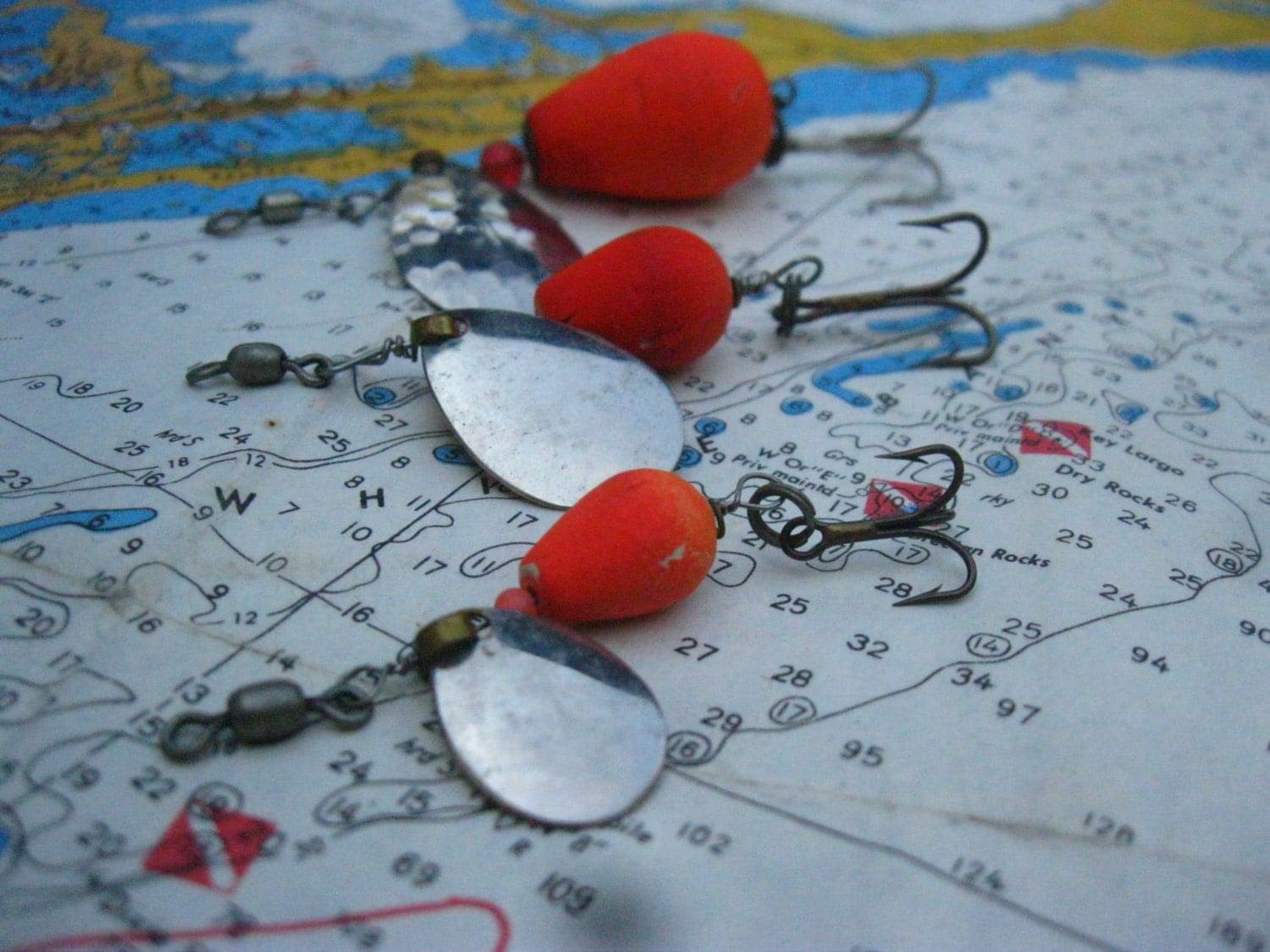 Antique Voblex Lures Spinners Fishing Wood Stainless