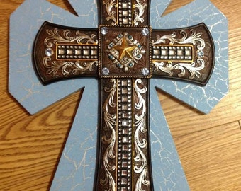 Western Paired Cross by TheCrossedCupcake on Etsy