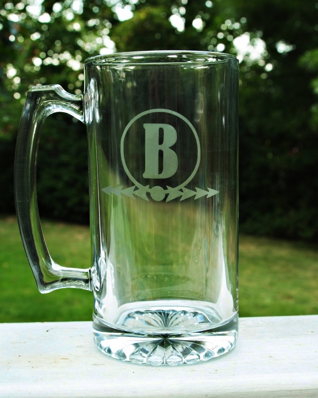 Monogram Beer Mug Personalized Mug Etched Beer Mugs 4276