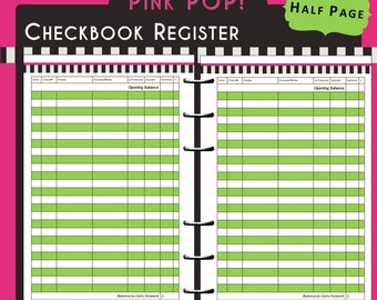bank register printable free for checkbook size