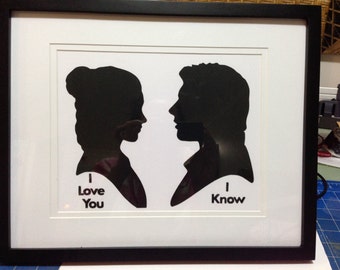 Star Wars Quote Room Paper Art Silhouette:I Love You I Know Han And ...