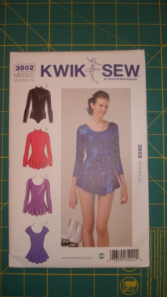 Kwik Sew 3502 Sewing pattern adult misses leotard dress ice