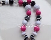 Minnie Mouse Inspired Girl Necklace-Red Minnie-Chunky-Bubble Gum Necklace- Pink Minnie Mouse- Green Minnir Il_170x135