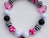 Penguin gum ball necklace, chunky Valentines necklace, Valentines Day necklace Il_170x135