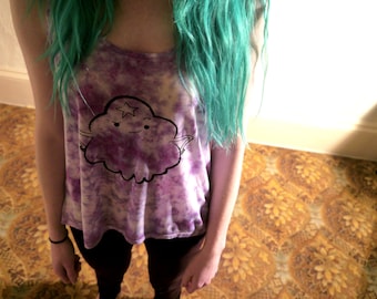 Lumpy space princess Adventure Time Inspired Purple Marble tie dye Tank vest