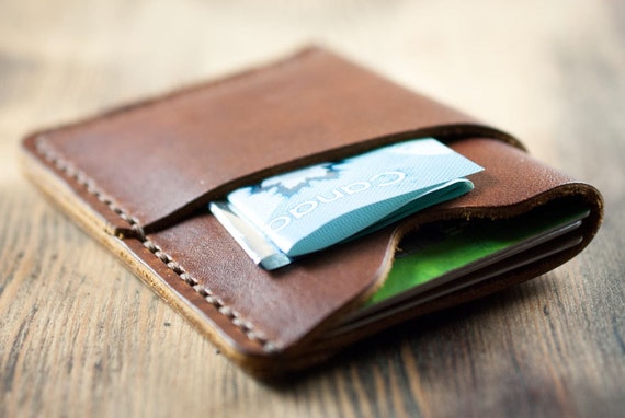 Front Pocket Wallet // Custom Leather Card holder // Acorn