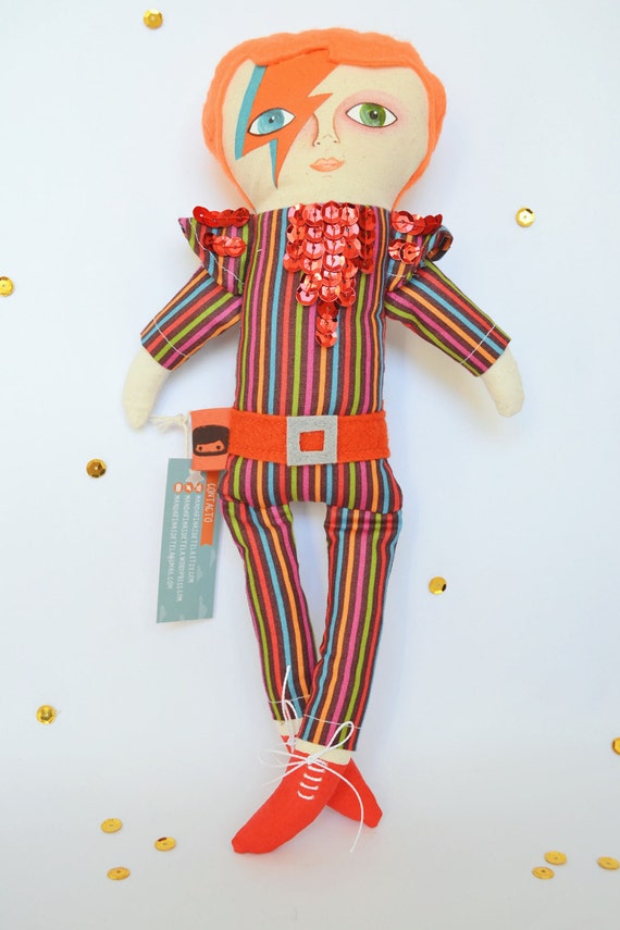 David Bowie doll / Cloth doll / Handmade art doll / stuffed