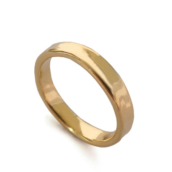 Simple Gold Wedding Band - 18k Gold Ring, 18k Gold Band, Wedding Ring ...