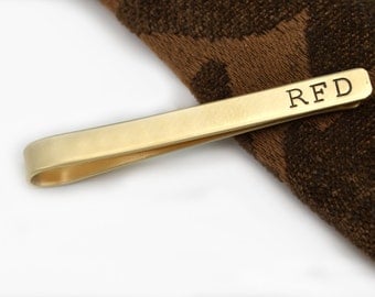 Personalized Tie Clip - Brass Tie Clip - Engraved Tie Bar - Brass Tie Clip - Gift for Men - Groomsmen Gift - Fathers Day Gift - Gift for Dad