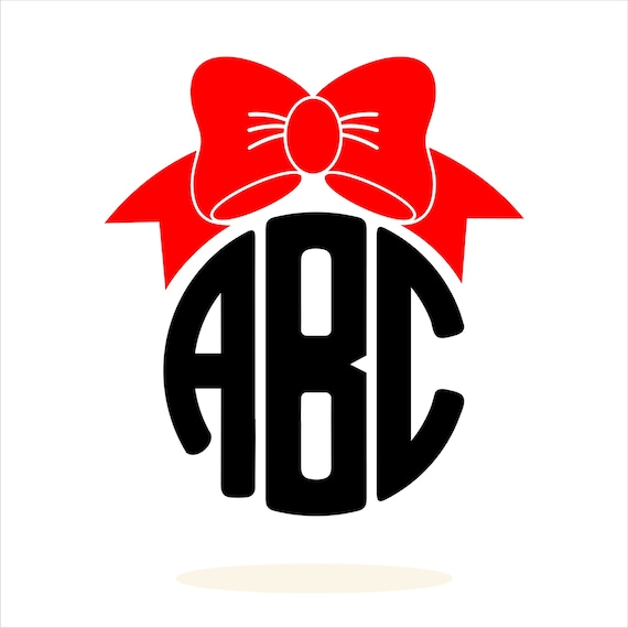 Download Personalized Monogram Bow Red Bow SVG DXF EPS Cricut by ...