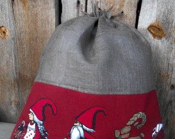 Christmas Gift Wrap Santa Sack Scandinavian Christmas Gift Bag Personalized Christmas Bag Gnome Elf Tomte Nisse Swedish Christmas