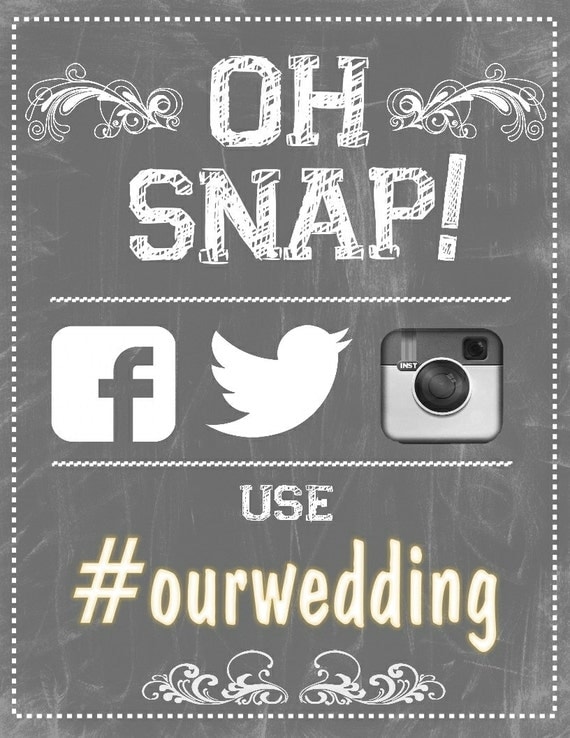 Instagram wedding poster Hashtag sign by BowersInk on Etsy