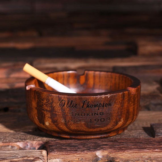 Personalized Wood Ashtray 024588