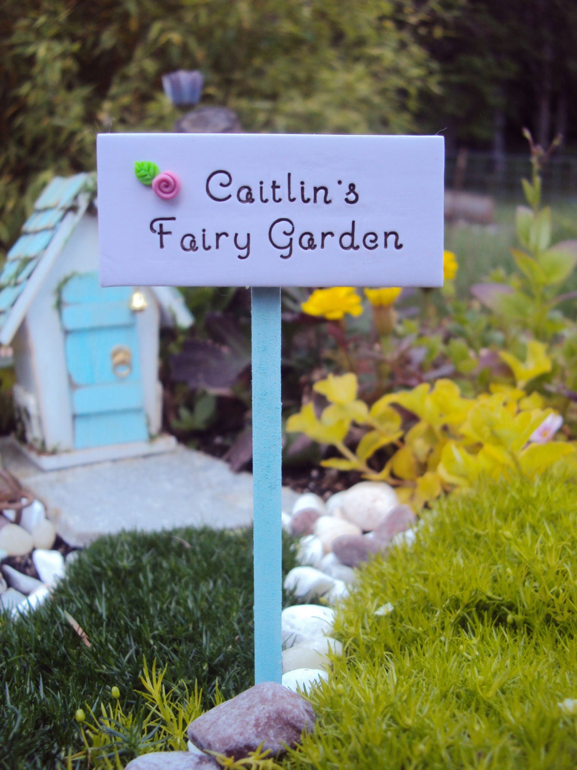 Custom Made Personalized Fairy Garden Miniature Sign with your