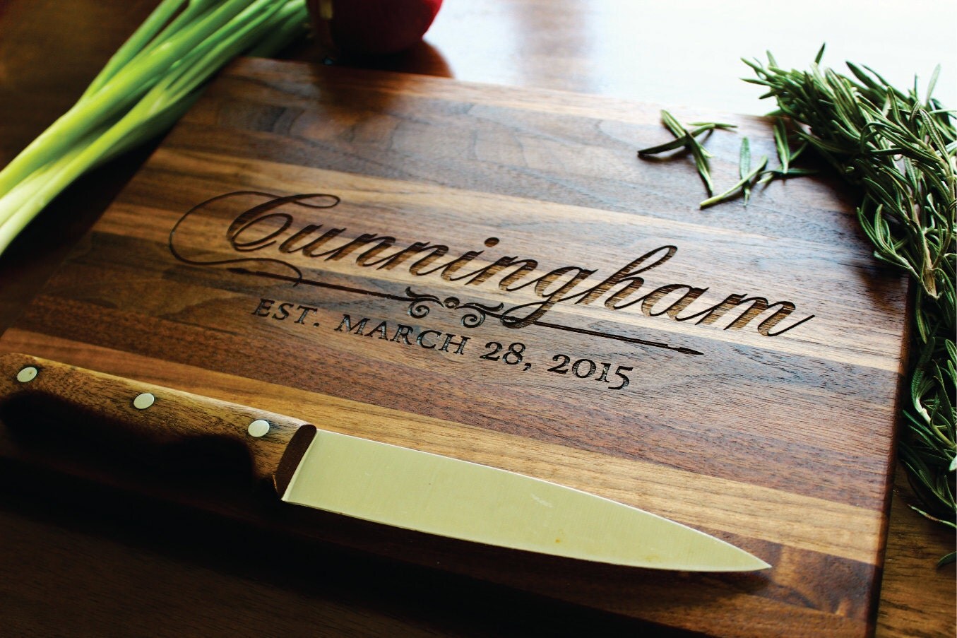 Custom Engraved Cutting Board Established Family