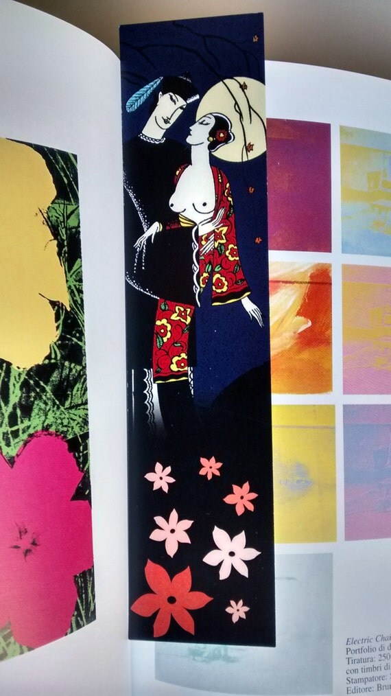 Japanese art bookmark high quality print book lover gift
