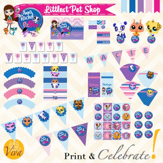 Littlest Pet Shop Party Custom Printable by VivaPrintCelebrate