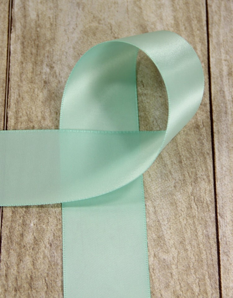 Mint Green Ribbon 5/8 inch Single Sided Mint by