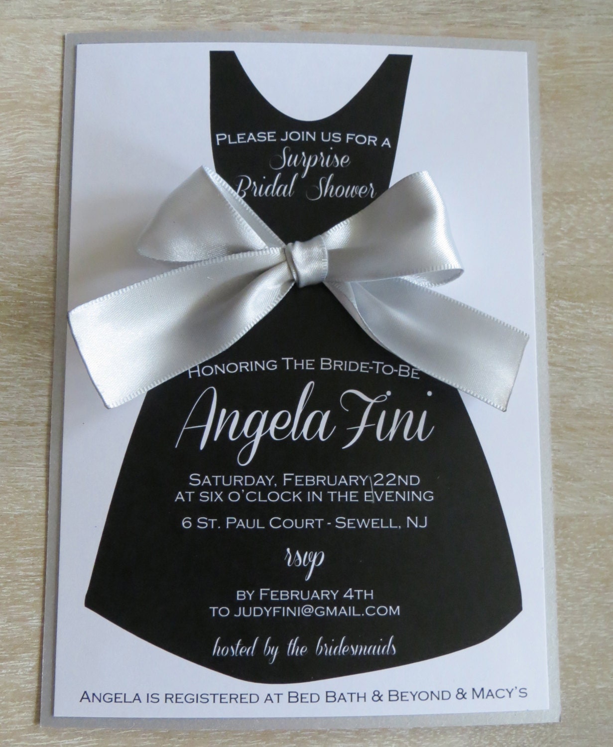 Little Black Dress Bridal Shower Invitations 3