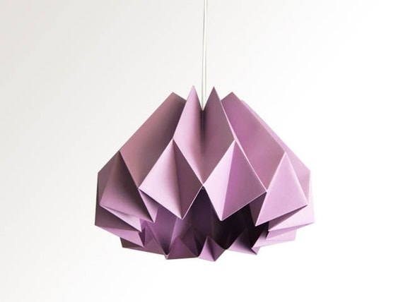 Pumpkin / Origami Paper Lamp Shade -Plum