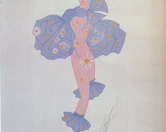 Erté Print, Art Deco "Bal Tabarin" Le Subjonctif 1935 Original Vintage Art Print. Sumptuous Eye Catching Color