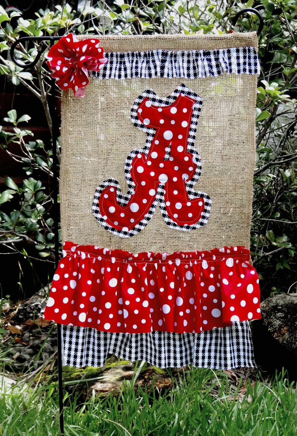 Alabama Crimson Tide Garden Flag Burlap Garden Flag