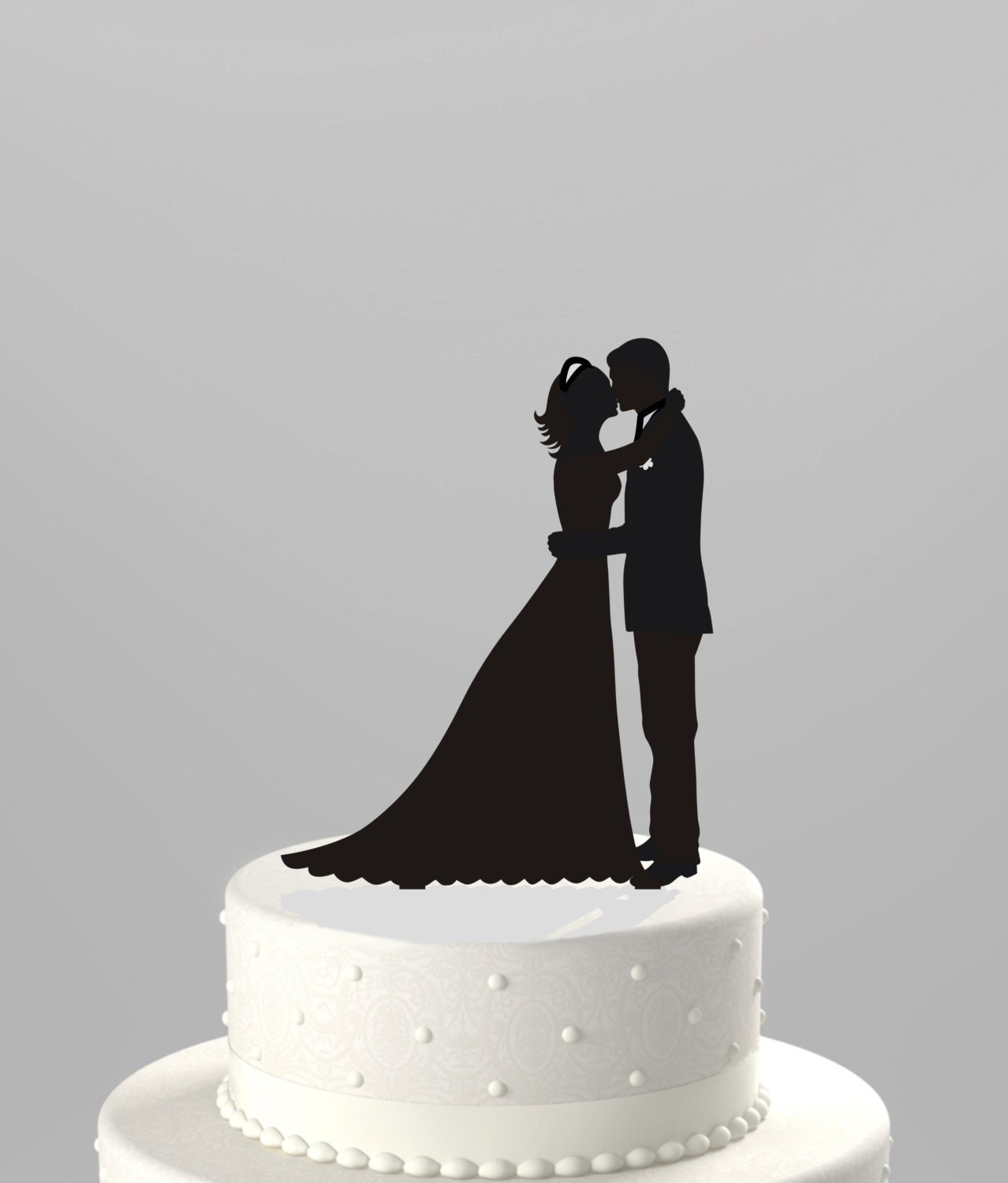 Wedding Cake Topper Silhouette Groom and Bride Acrylic Cake