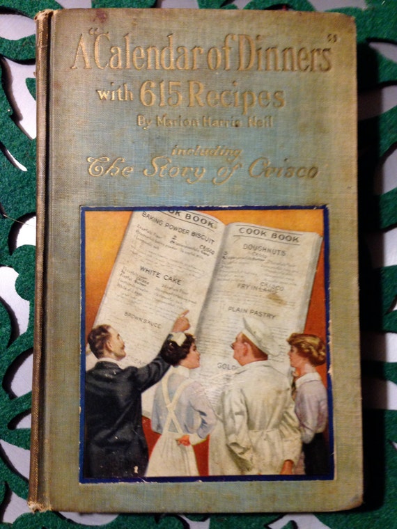 Items similar to Antique Calendar of Dinners with 615 Recipes