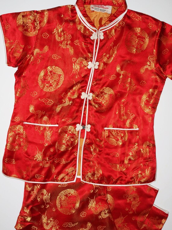 Items similar to 50s 60s Chinese Children's Pajamas by Plum Blossoms on