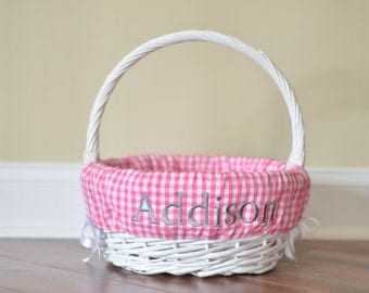 Easter Basket Liner / Custom Basket Liner / Gingham Easter Basket Liner - FREE personalization!