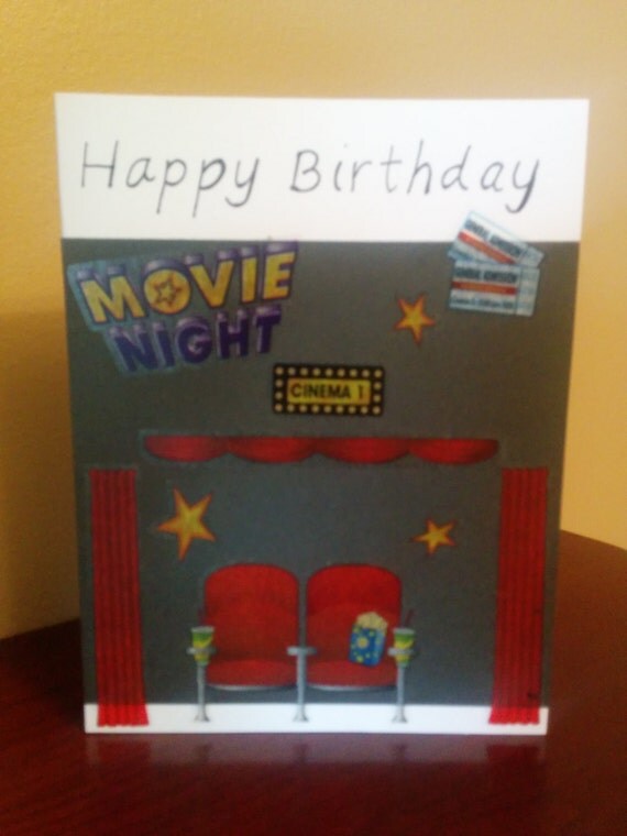 Movie Theater Birthday Card Perfect for putting by duckduckRobyn
