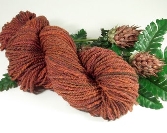Chestnut Thistle Handspun Worsted Weight Wool Yarn