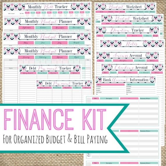 Printable Finance Organizer | printable finance kit instant download pdf bill pay Printable Finance Organizer | printable finance kit instant download pdf bill pay